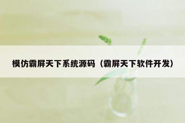 模仿霸屏天下系统源码（霸屏天下软件开发）
