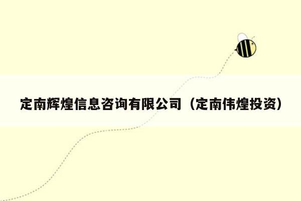 定南辉煌信息咨询有限公司（定南伟煌投资）