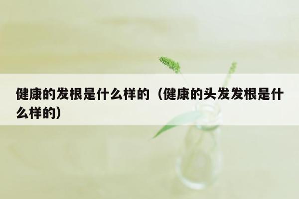健康的发根是什么样的（健康的头发发根是什么样的）