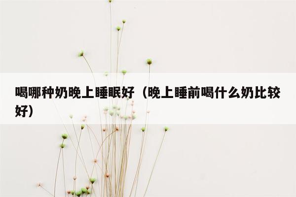 喝哪种奶晚上睡眠好（晚上睡前喝什么奶比较好）
