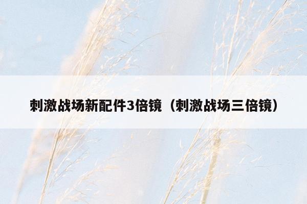 刺激战场新配件3倍镜（刺激战场三倍镜）