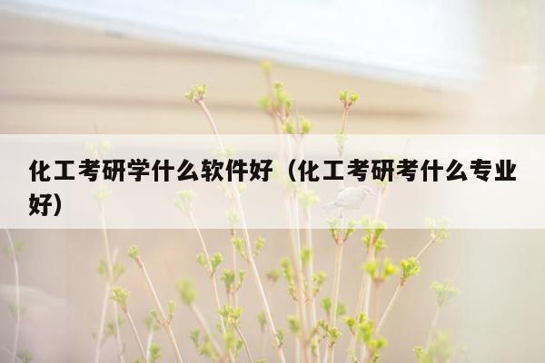 化工考研学什么软件好（化工考研考什么专业好）