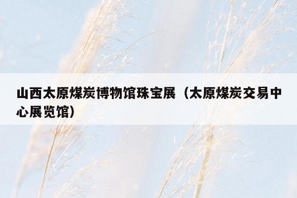 山西太原煤炭博物馆珠宝展（太原煤炭交易中心展览馆）