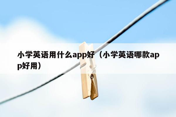 小学英语用什么app好（小学英语哪款app好用）