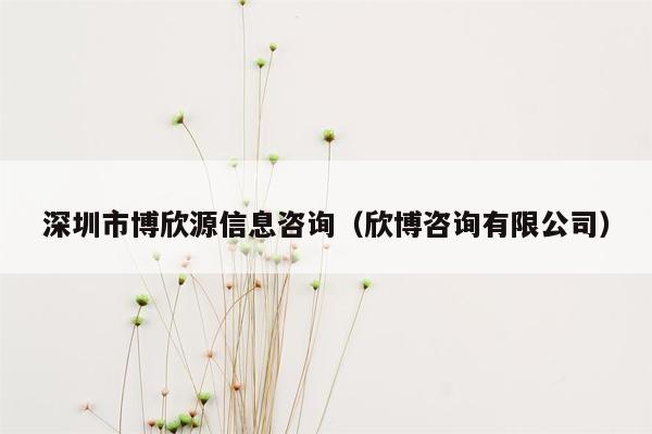 深圳市博欣源信息咨询（欣博咨询有限公司）