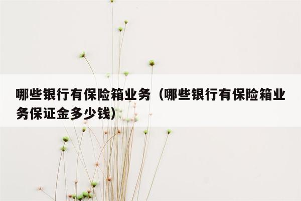 哪些银行有保险箱业务（哪些银行有保险箱业务保证金多少钱）