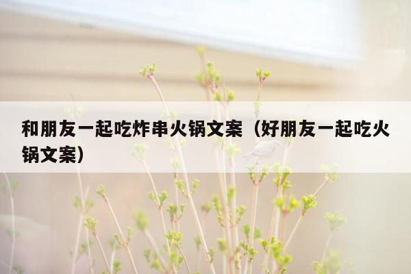 和朋友一起吃炸串火锅文案（好朋友一起吃火锅文案）