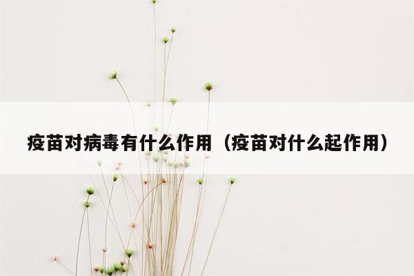 疫苗对病毒有什么作用（疫苗对什么起作用）
