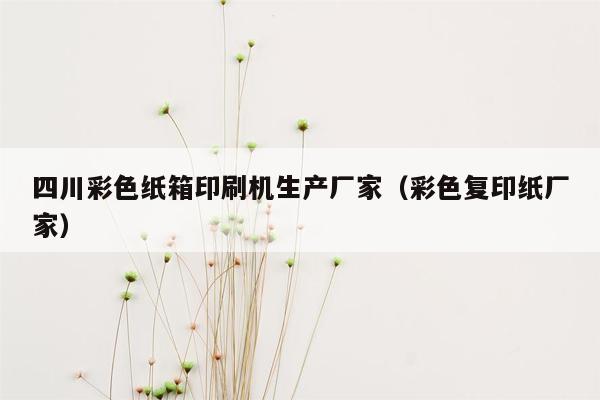 四川彩色纸箱印刷机生产厂家（彩色复印纸厂家）