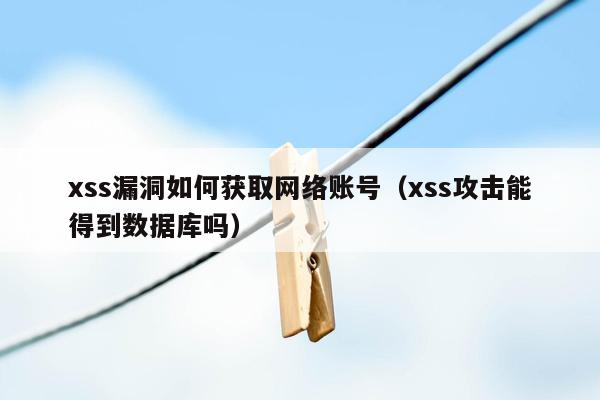 xss漏洞如何获取网络账号（xss攻击能得到数据库吗）