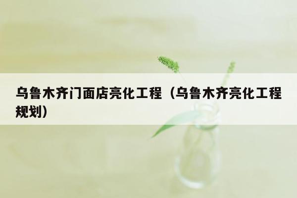 乌鲁木齐门面店亮化工程（乌鲁木齐亮化工程规划）