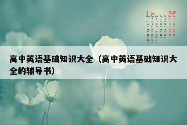 高中英语基础知识大全（高中英语基础知识大全的辅导书）