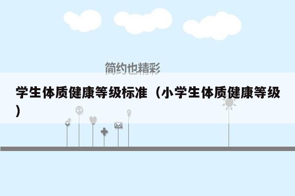 学生体质健康等级标准（小学生体质健康等级）