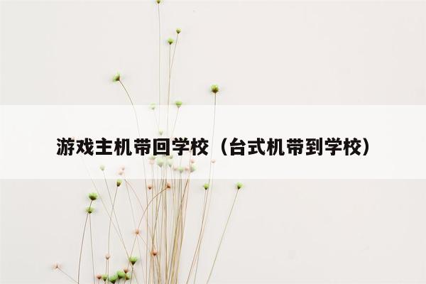游戏主机带回学校（台式机带到学校）