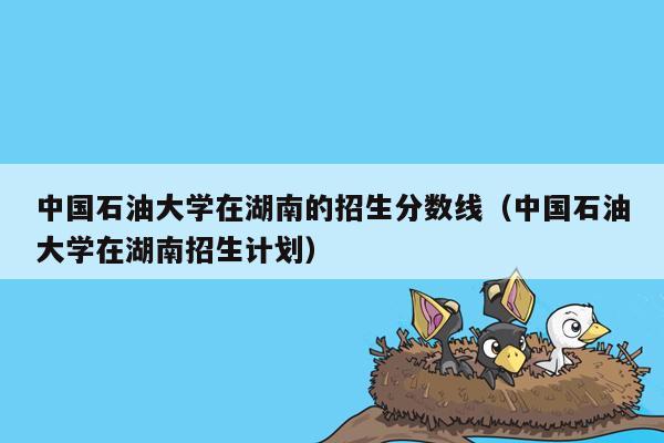 中国石油大学在湖南的招生分数线（中国石油大学在湖南招生计划）