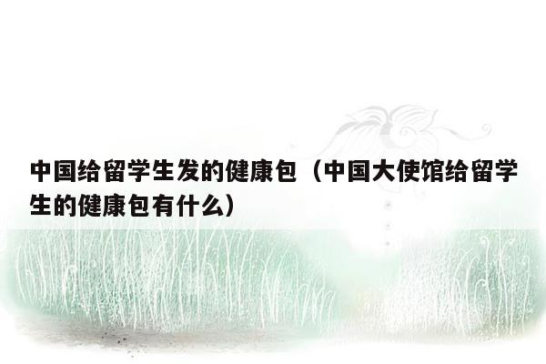 中国给留学生发的健康包（中国大使馆给留学生的健康包有什么）