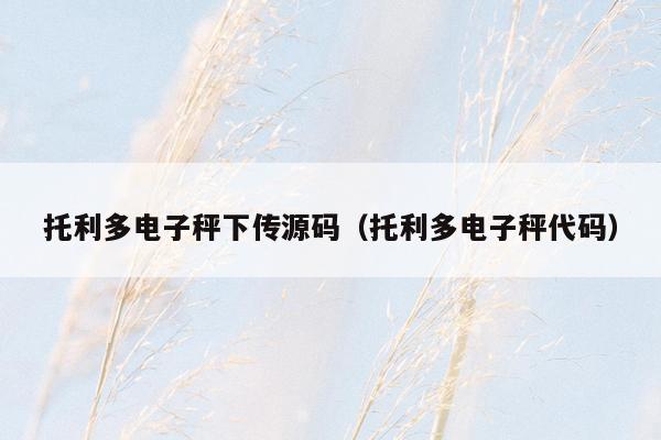 托利多电子秤下传源码（托利多电子秤代码）