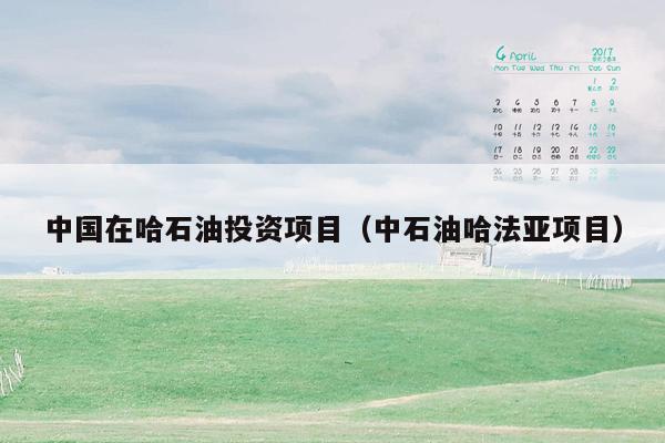 中国在哈石油投资项目（中石油哈法亚项目）