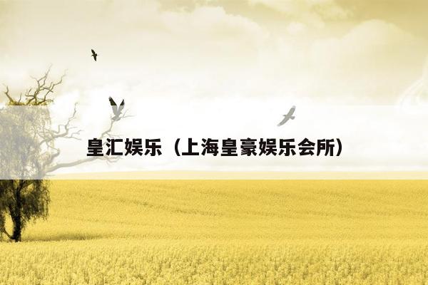 皇汇娱乐（上海皇豪娱乐会所）