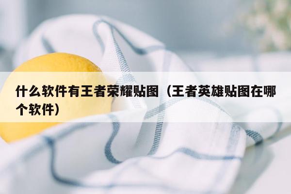 什么软件有王者荣耀贴图（王者英雄贴图在哪个软件）