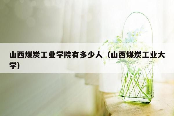 山西煤炭工业学院有多少人（山西煤炭工业大学）