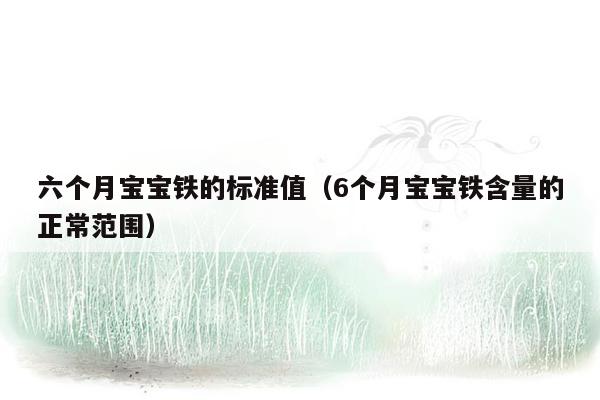 六个月宝宝铁的标准值（6个月宝宝铁含量的正常范围）
