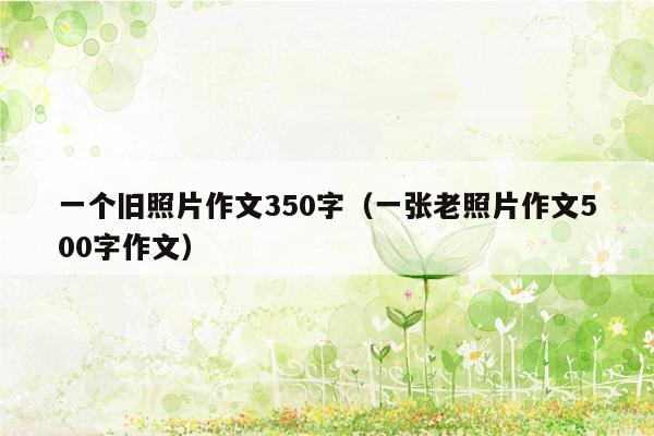 一个旧照片作文350字（一张老照片作文500字作文）