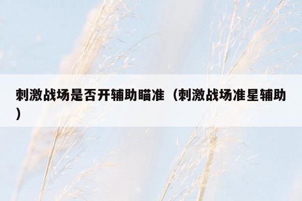 刺激战场是否开辅助瞄准（刺激战场准星辅助）