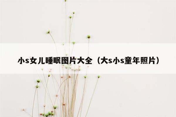 小s女儿睡眠图片大全（大s小s童年照片）