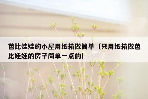 芭比娃娃的小屋用纸箱做简单（只用纸箱做芭比娃娃的房子简单一点的）
