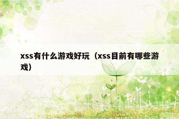 xss有什么游戏好玩（xss目前有哪些游戏）