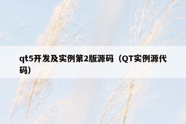 qt5开发及实例第2版源码（QT实例源代码）