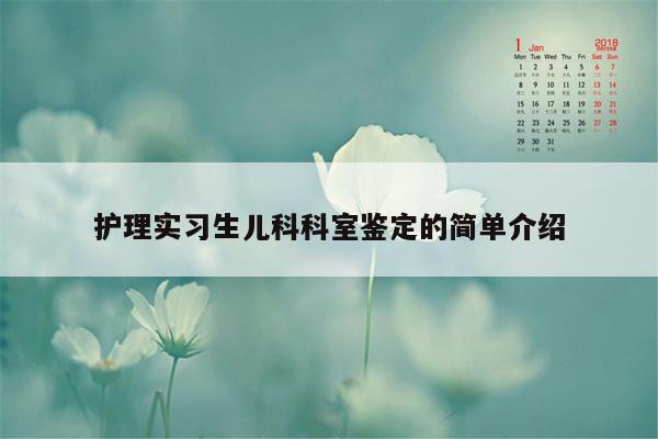 护理实习生儿科科室鉴定的简单介绍