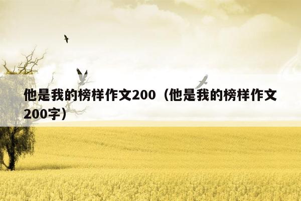 他是我的榜样作文200（他是我的榜样作文200字）