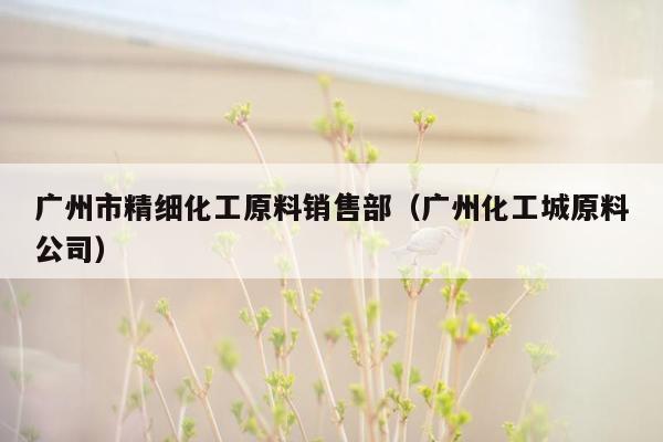 广州市精细化工原料销售部（广州化工城原料公司）