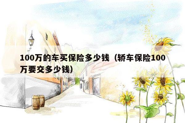 100万的车买保险多少钱（轿车保险100万要交多少钱）