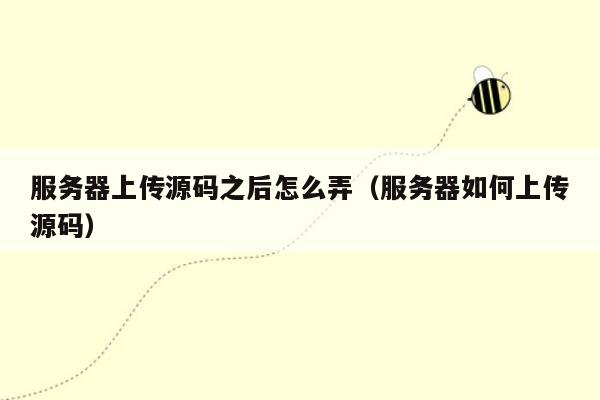 服务器上传源码之后怎么弄（服务器如何上传源码）
