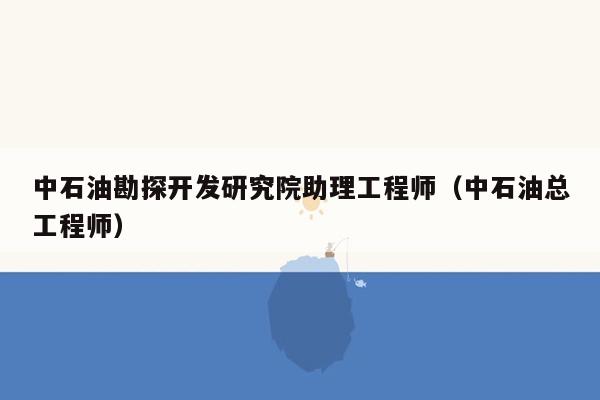 中石油勘探开发研究院助理工程师（中石油总工程师）