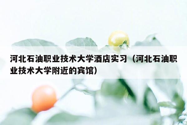 河北石油职业技术大学酒店实习（河北石油职业技术大学附近的宾馆）