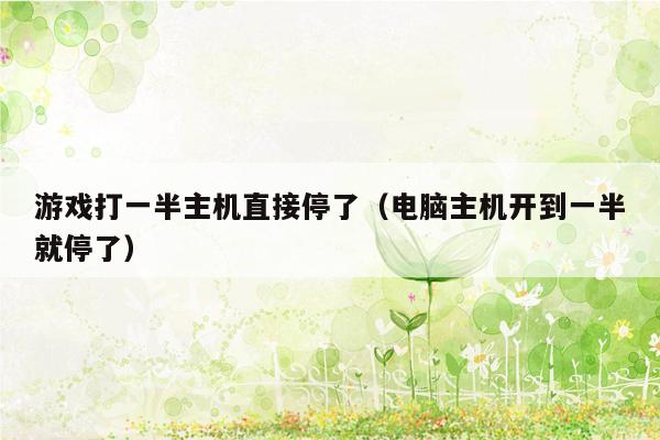 游戏打一半主机直接停了（电脑主机开到一半就停了）