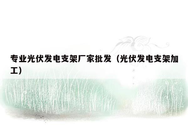 专业光伏发电支架厂家批发（光伏发电支架加工）