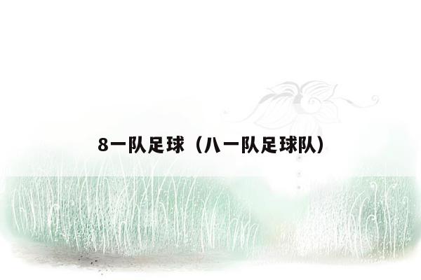 8一队足球（八一队足球队）