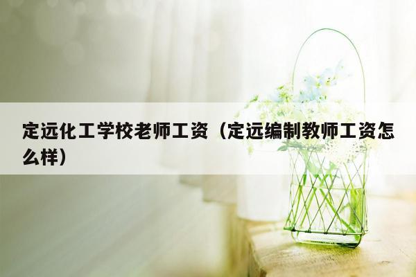 定远化工学校老师工资（定远编制教师工资怎么样）