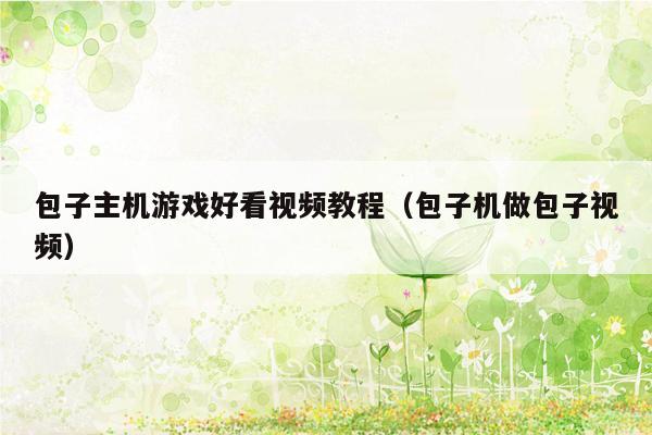 包子主机游戏好看视频教程（包子机做包子视频）