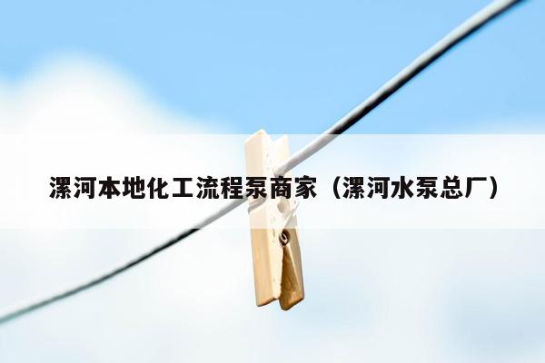 漯河本地化工流程泵商家（漯河水泵总厂）