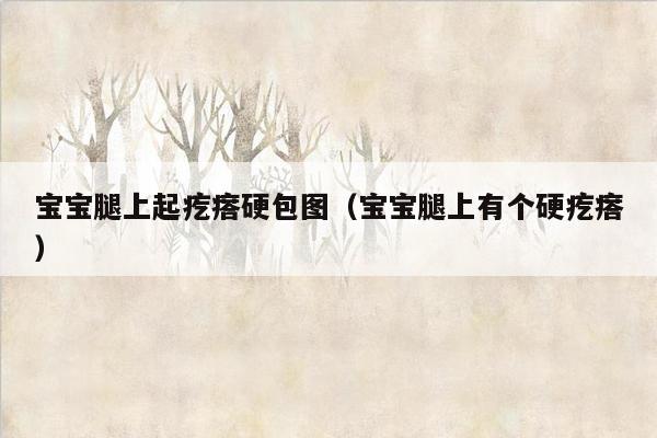 宝宝腿上起疙瘩硬包图（宝宝腿上有个硬疙瘩）