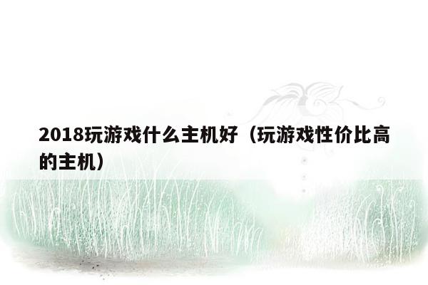 2018玩游戏什么主机好（玩游戏性价比高的主机）
