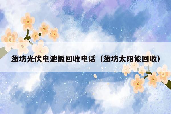 潍坊光伏电池板回收电话（潍坊太阳能回收）