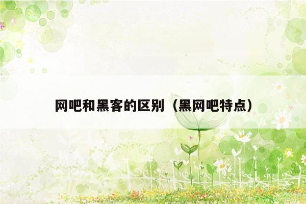 网吧和黑客的区别（黑网吧特点）