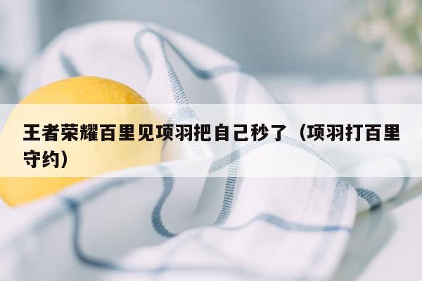 王者荣耀百里见项羽把自己秒了（项羽打百里守约）